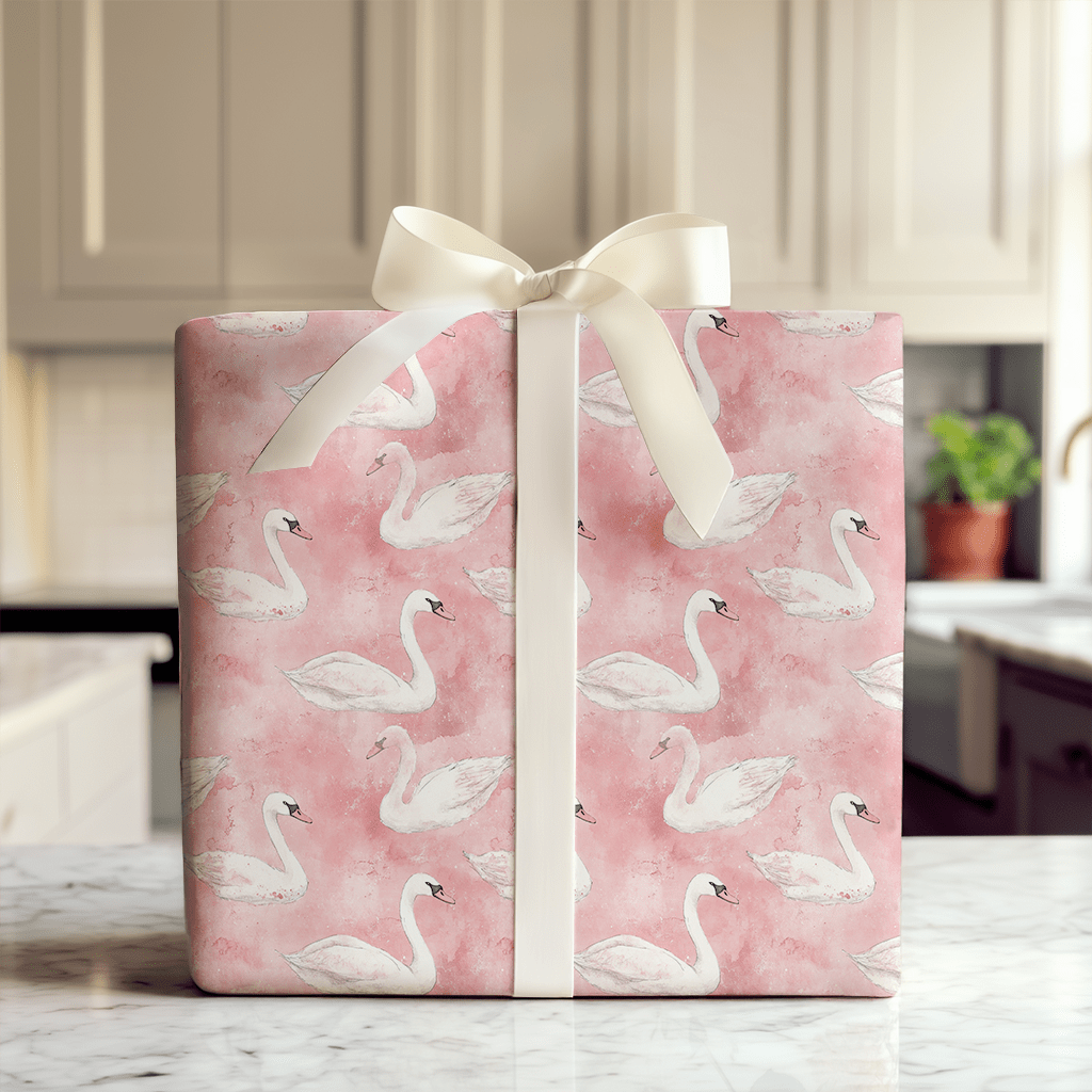 Love Struck Swans - Wrapping Paper - Aspen & Arlo