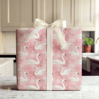 Love Struck Swans - Wrapping Paper - Aspen & Arlo