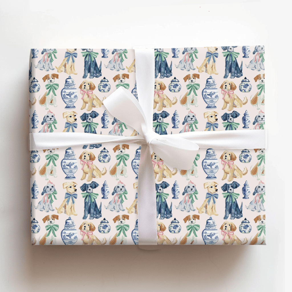 Dog with Bows - Wrapping Paper - Aspen & Arlo