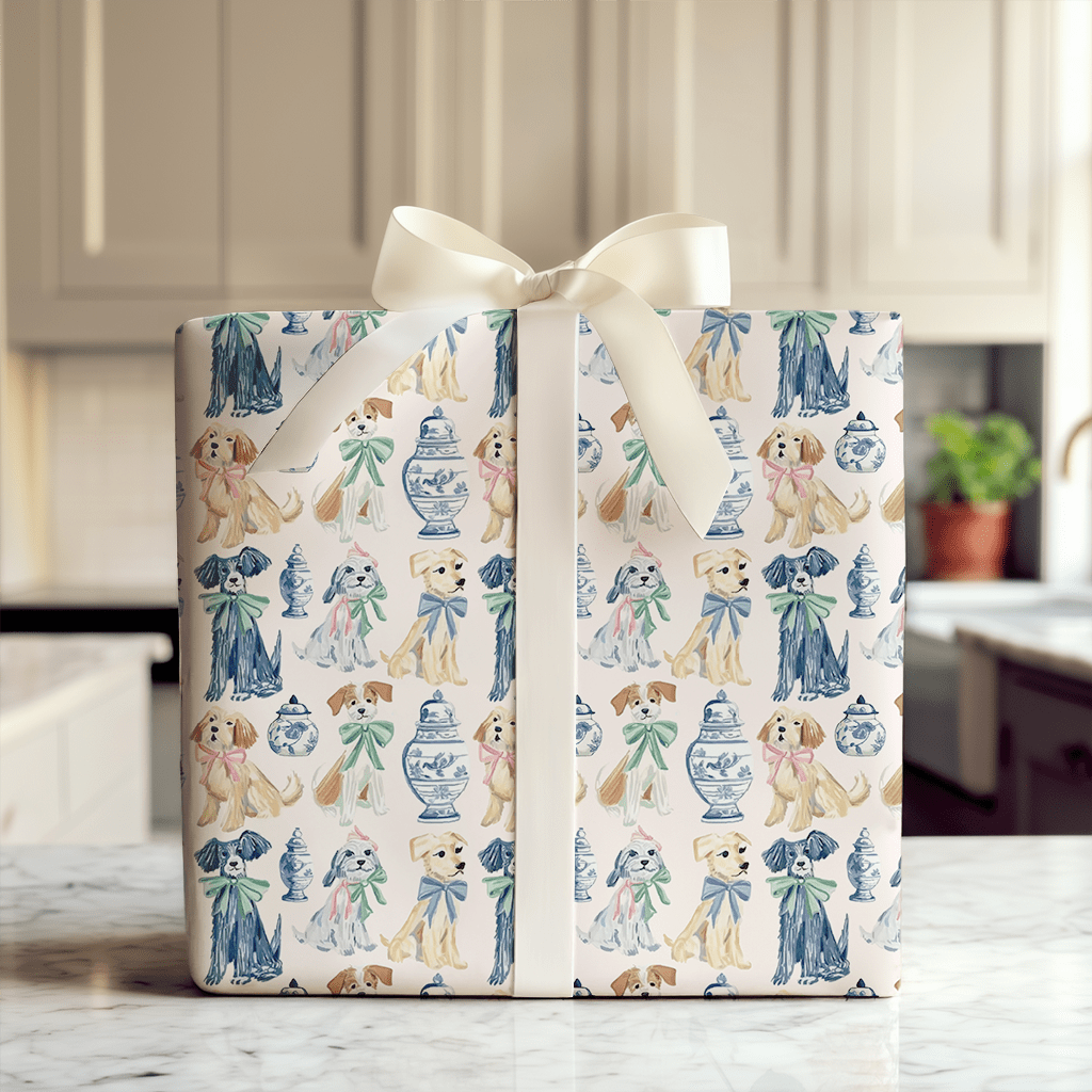 Dog with Bows - Wrapping Paper - Aspen & Arlo