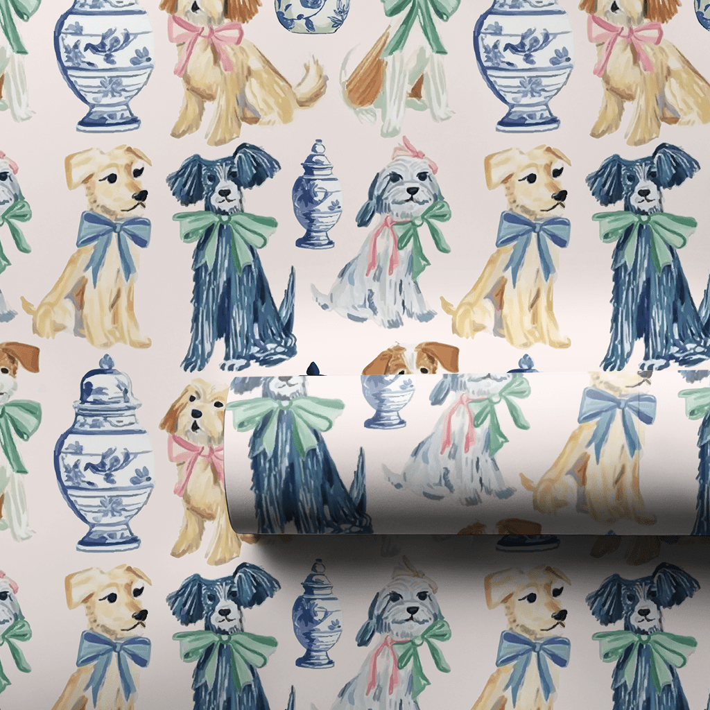 Dog with Bows - Wrapping Paper - Aspen & Arlo