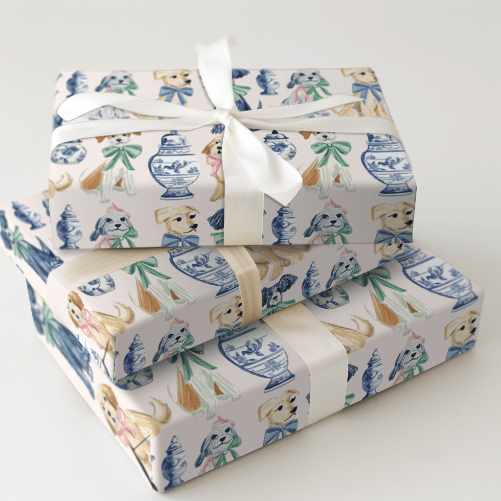Dog with Bows - Wrapping Paper - Aspen & Arlo