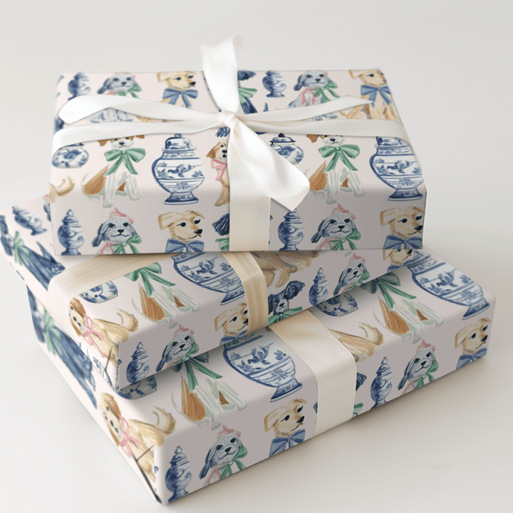 Dog with Bows - Wrapping Paper - Aspen & Arlo
