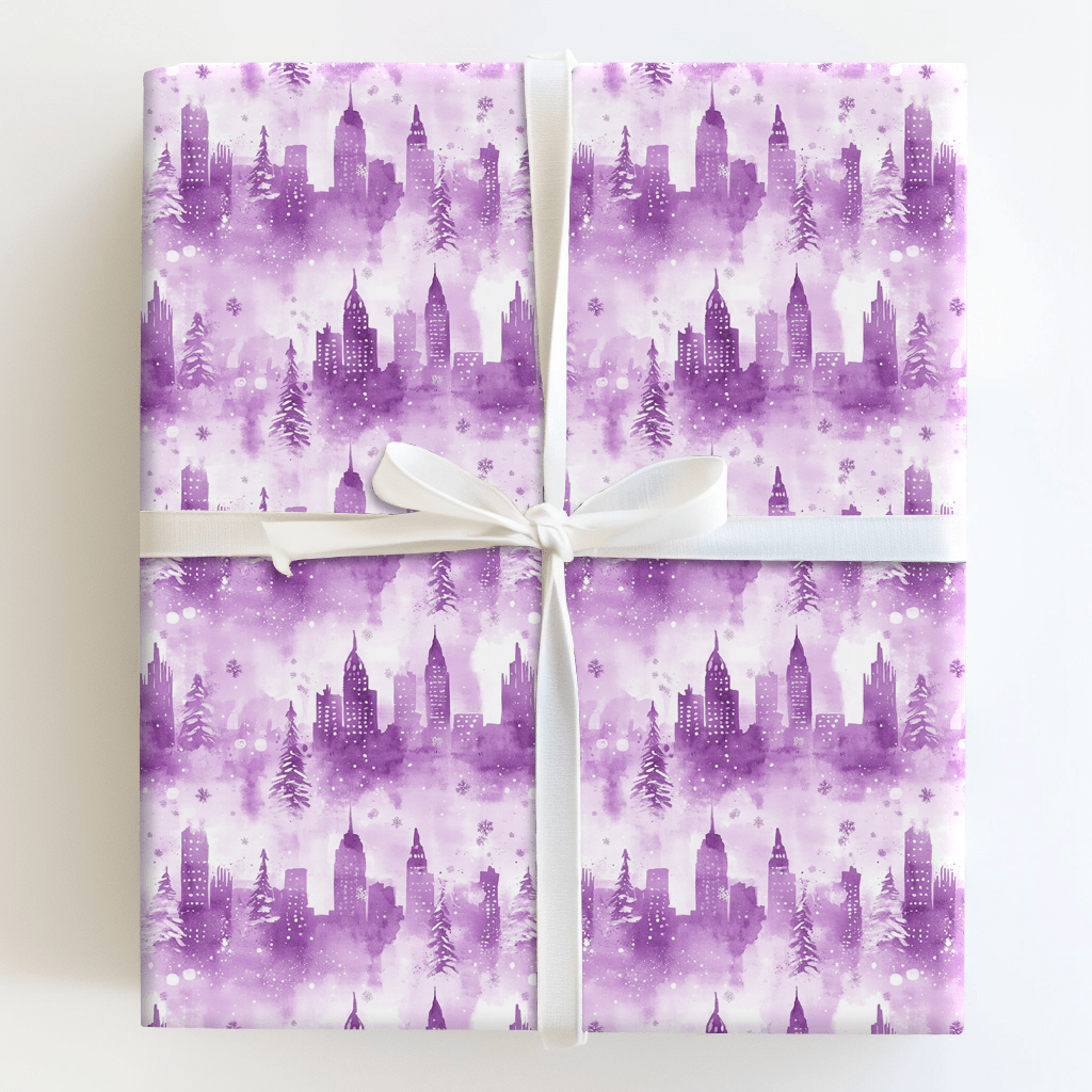 Violet Holiday Evening - Wrapping Paper - Aspen & Arlo