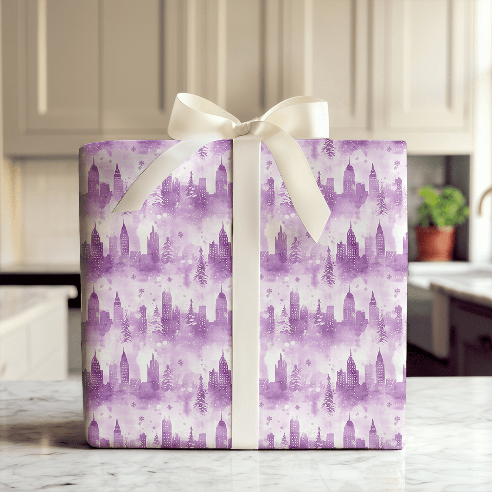 Violet Holiday Evening - Wrapping Paper - Aspen & Arlo