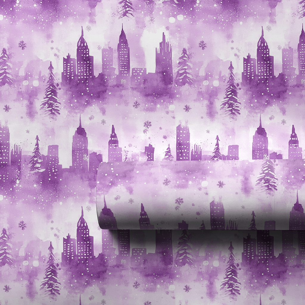 Violet Holiday Evening - Wrapping Paper - Aspen & Arlo