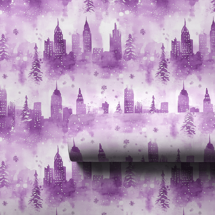 Violet Holiday Evening - Wrapping Paper - Aspen & Arlo