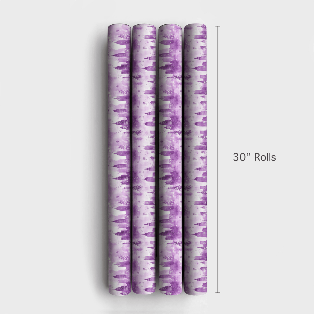 Violet Holiday Evening - Wrapping Paper - Aspen & Arlo