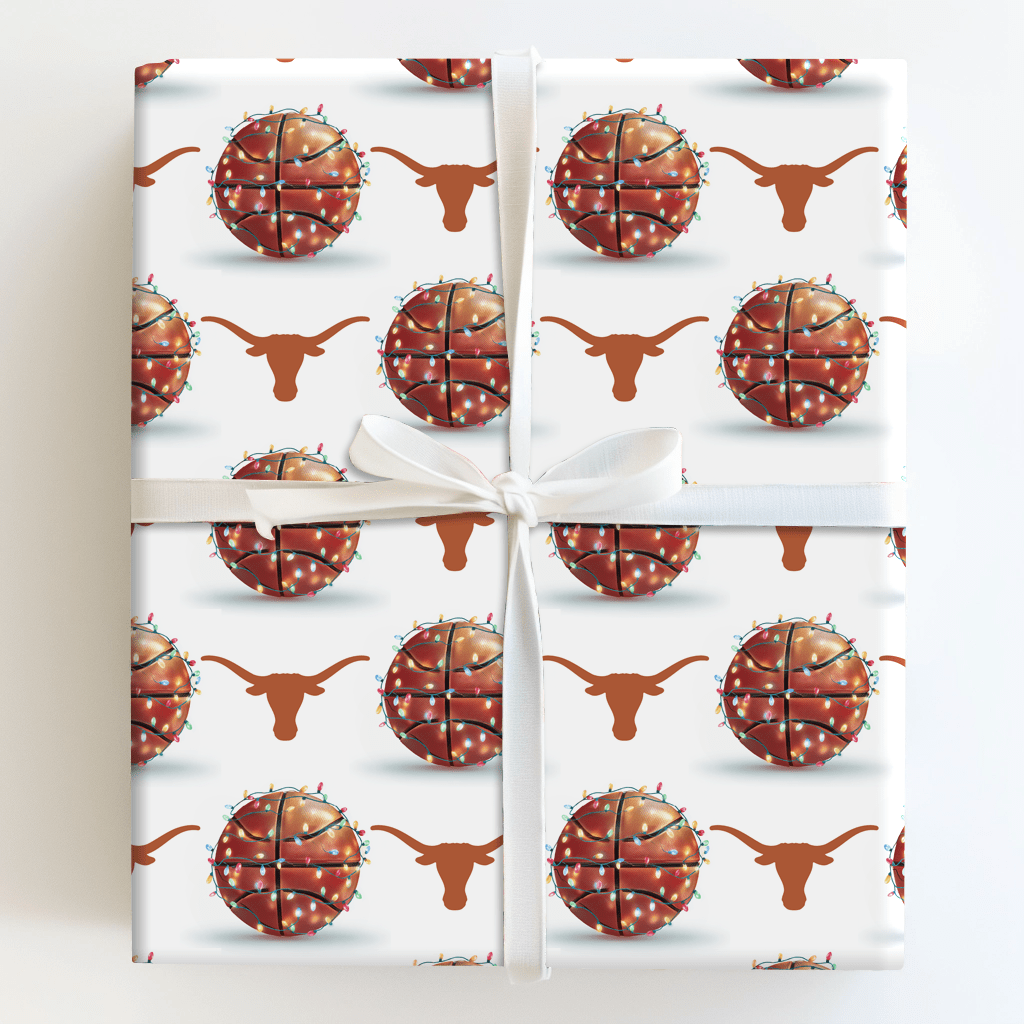 Holiday Hoops Longhorns - Wrapping Paper - Aspen & Arlo