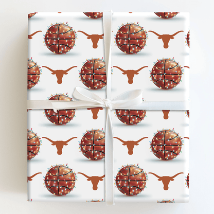 Holiday Hoops Longhorns - Wrapping Paper - Aspen & Arlo