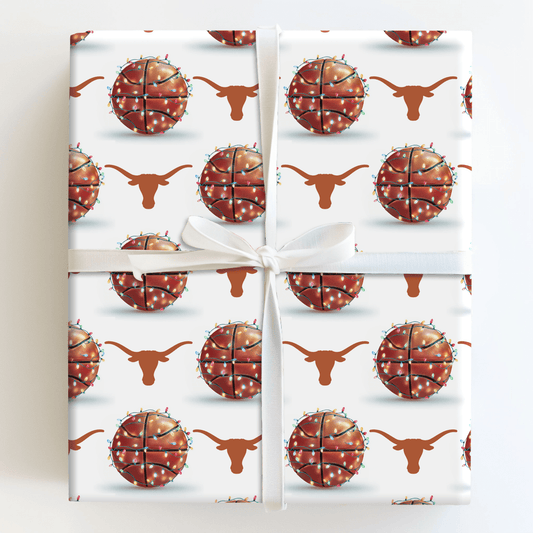 Holiday Hoops Longhorns - Wrapping Paper - Aspen & Arlo