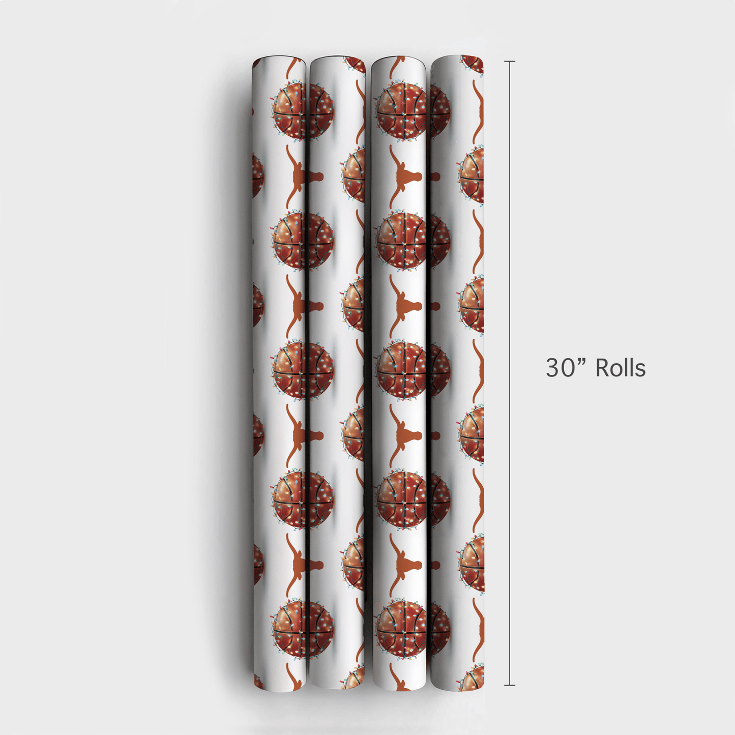Holiday Hoops Longhorns - Wrapping Paper - Aspen & Arlo