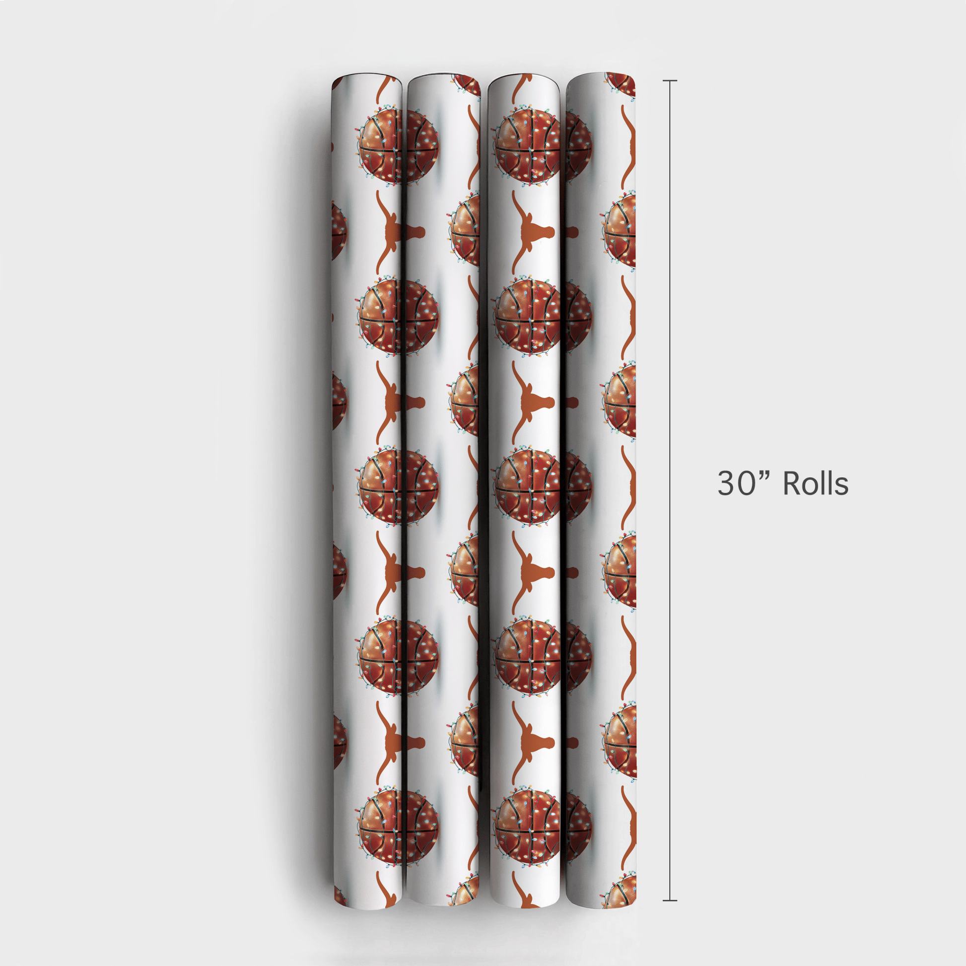 Holiday Hoops Longhorns - Wrapping Paper - Aspen & Arlo
