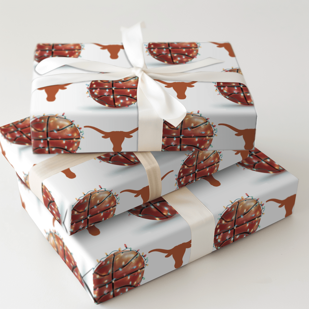 Holiday Hoops Longhorns - Wrapping Paper - Aspen & Arlo