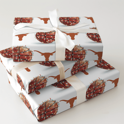 Holiday Hoops Longhorns - Wrapping Paper - Aspen & Arlo