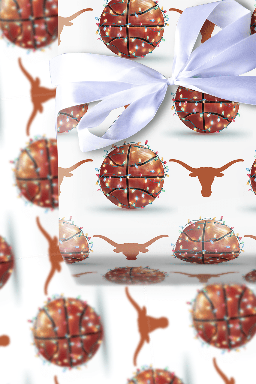 Holiday Hoops Longhorns - Wrapping Paper - Aspen & Arlo