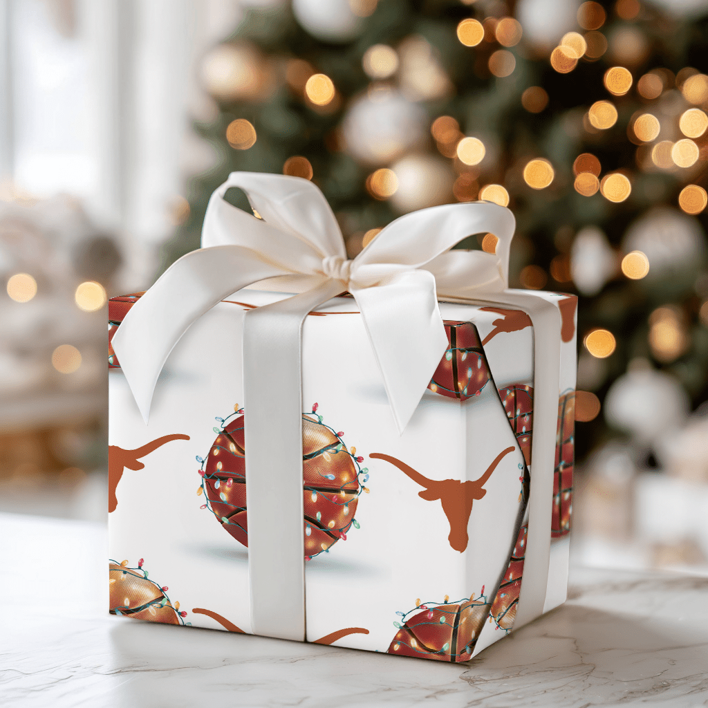 Holiday Hoops Longhorns - Wrapping Paper - Aspen & Arlo