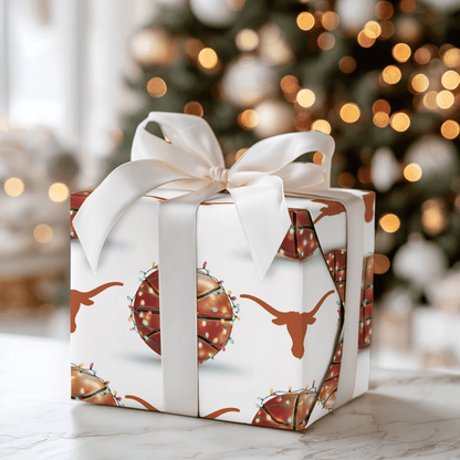 Holiday Hoops Longhorns - Wrapping Paper - Aspen & Arlo