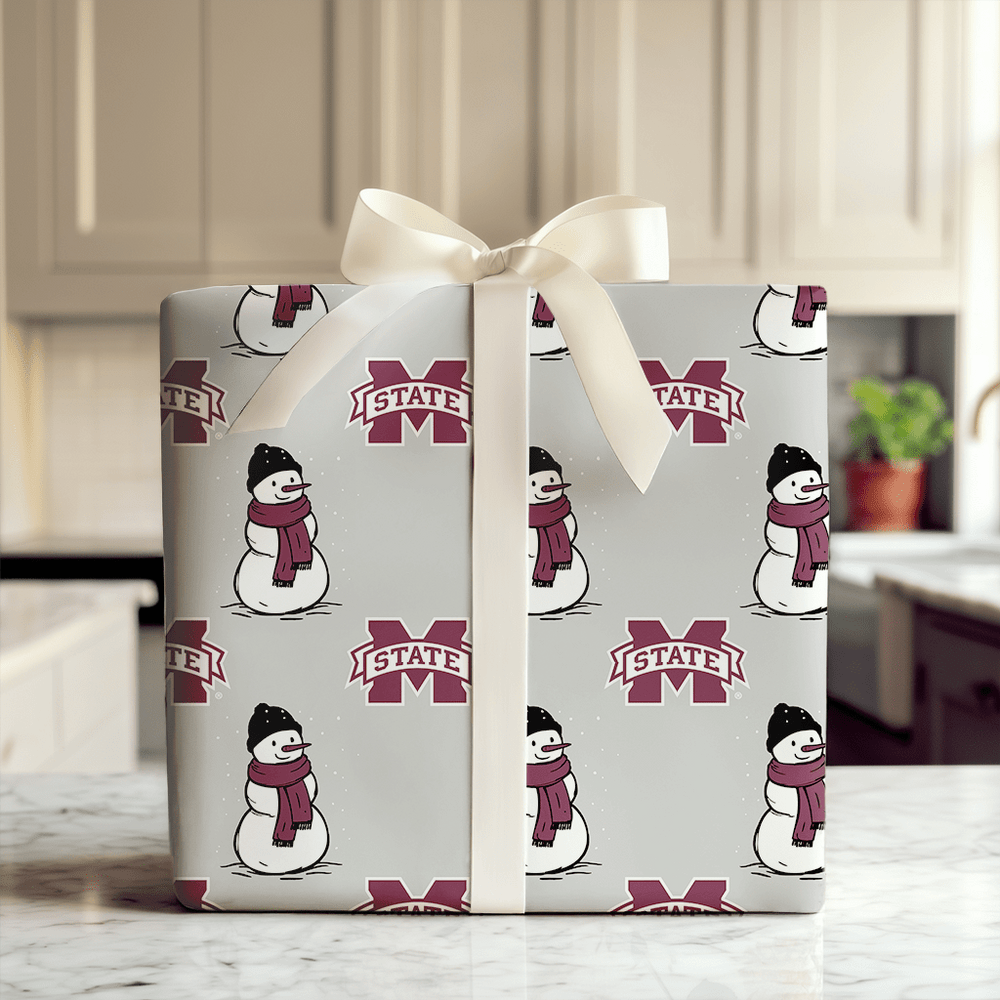 Mississippi State Snowman - Wrapping Paper - Aspen & Arlo