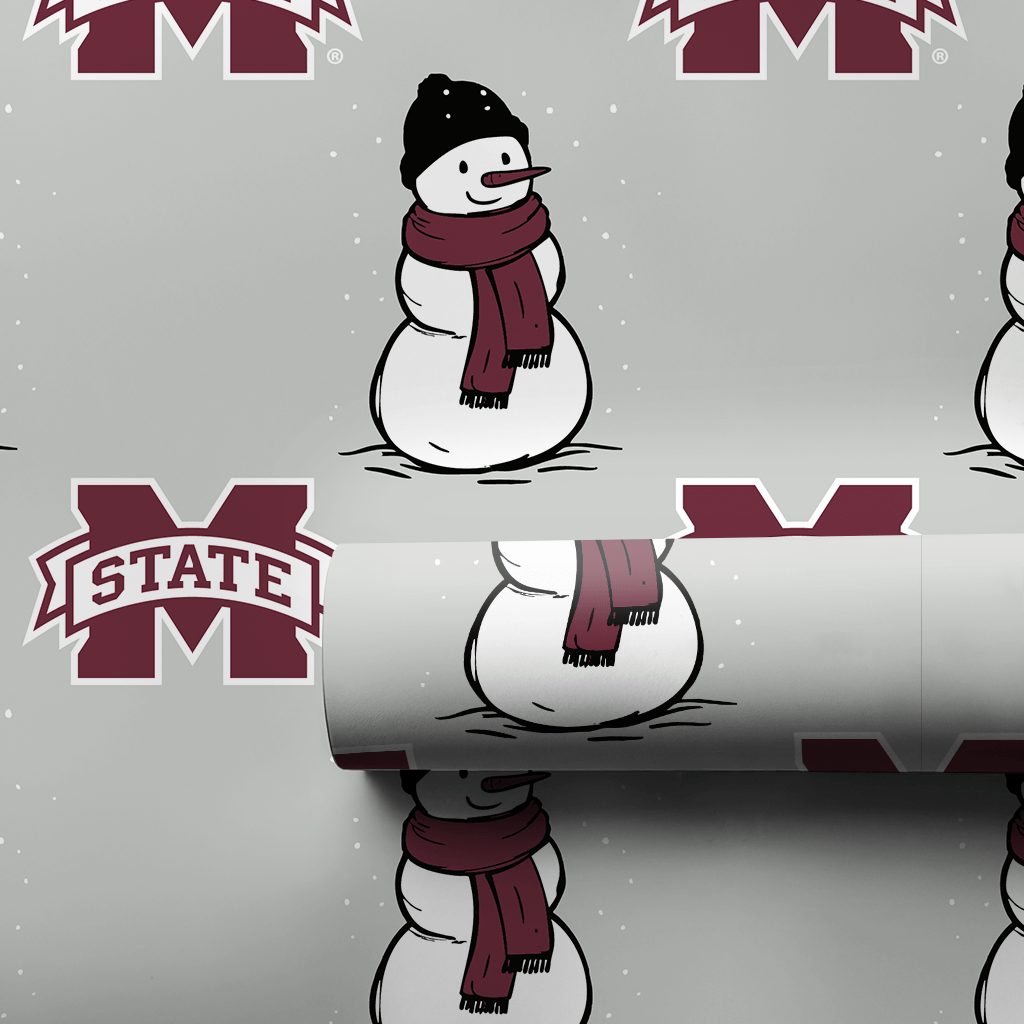 Mississippi State Snowman - Wrapping Paper - Aspen & Arlo