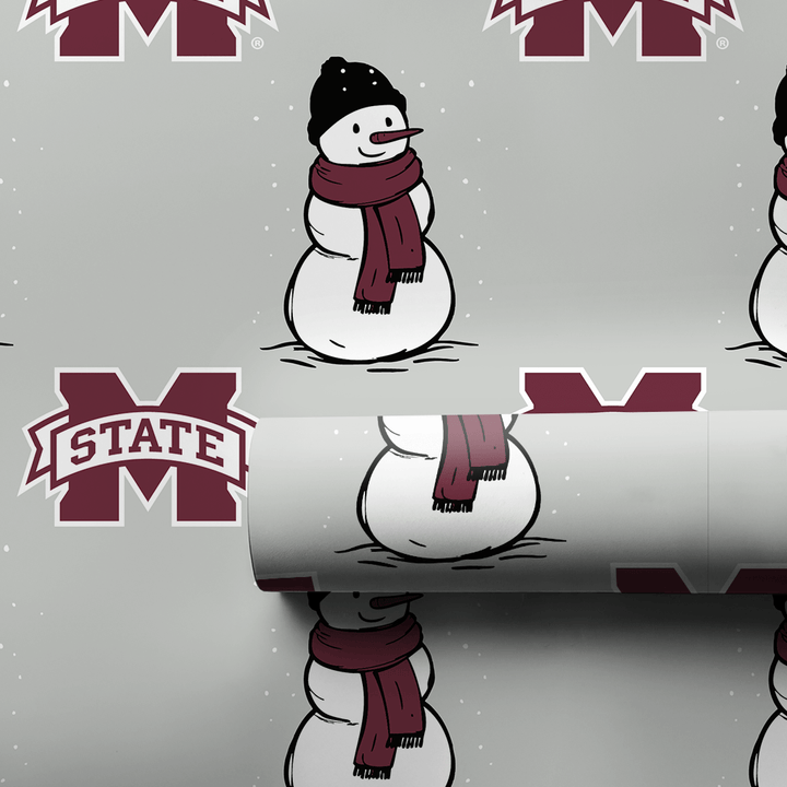 Mississippi State Snowman - Wrapping Paper - Aspen & Arlo