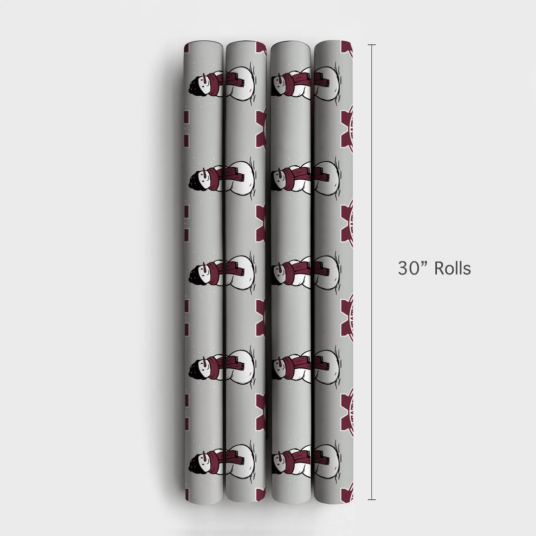 Mississippi State Snowman - Wrapping Paper - Aspen & Arlo