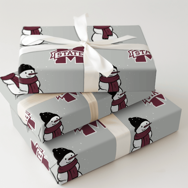 Mississippi State Snowman - Wrapping Paper - Aspen & Arlo