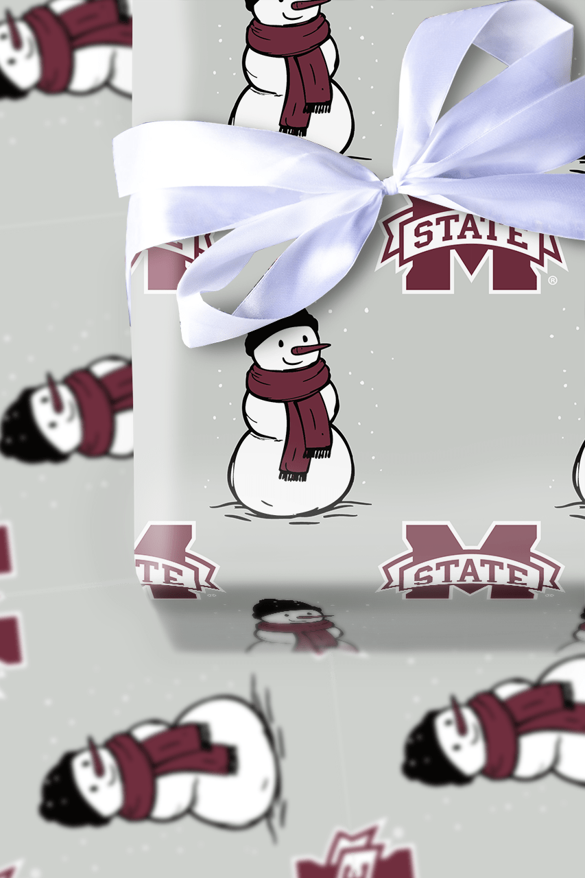 Mississippi State Snowman - Wrapping Paper - Aspen & Arlo