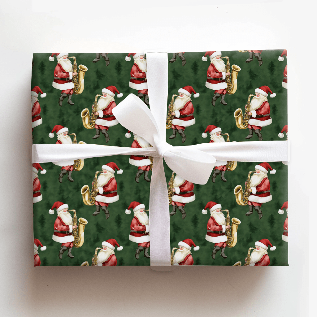 Santa's Holiday Horns - Wrapping Paper - Aspen & Arlo