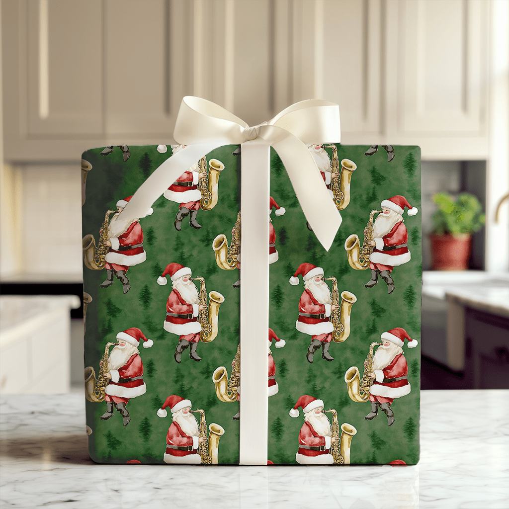 Santa's Holiday Horns - Wrapping Paper - Aspen & Arlo