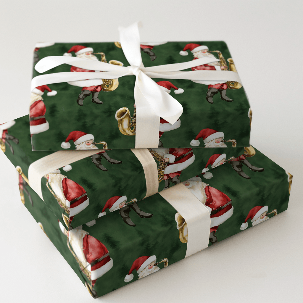 Santa's Holiday Horns - Wrapping Paper - Aspen & Arlo