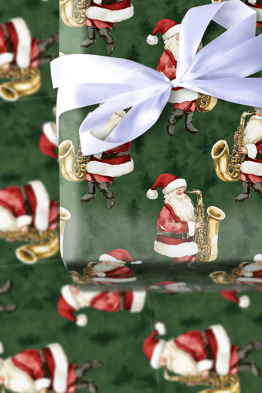 Santa's Holiday Horns - Wrapping Paper - Aspen & Arlo