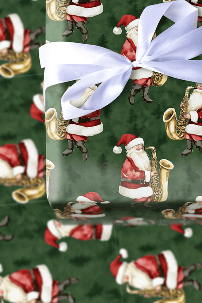 Santa's Holiday Horns - Wrapping Paper - Aspen & Arlo