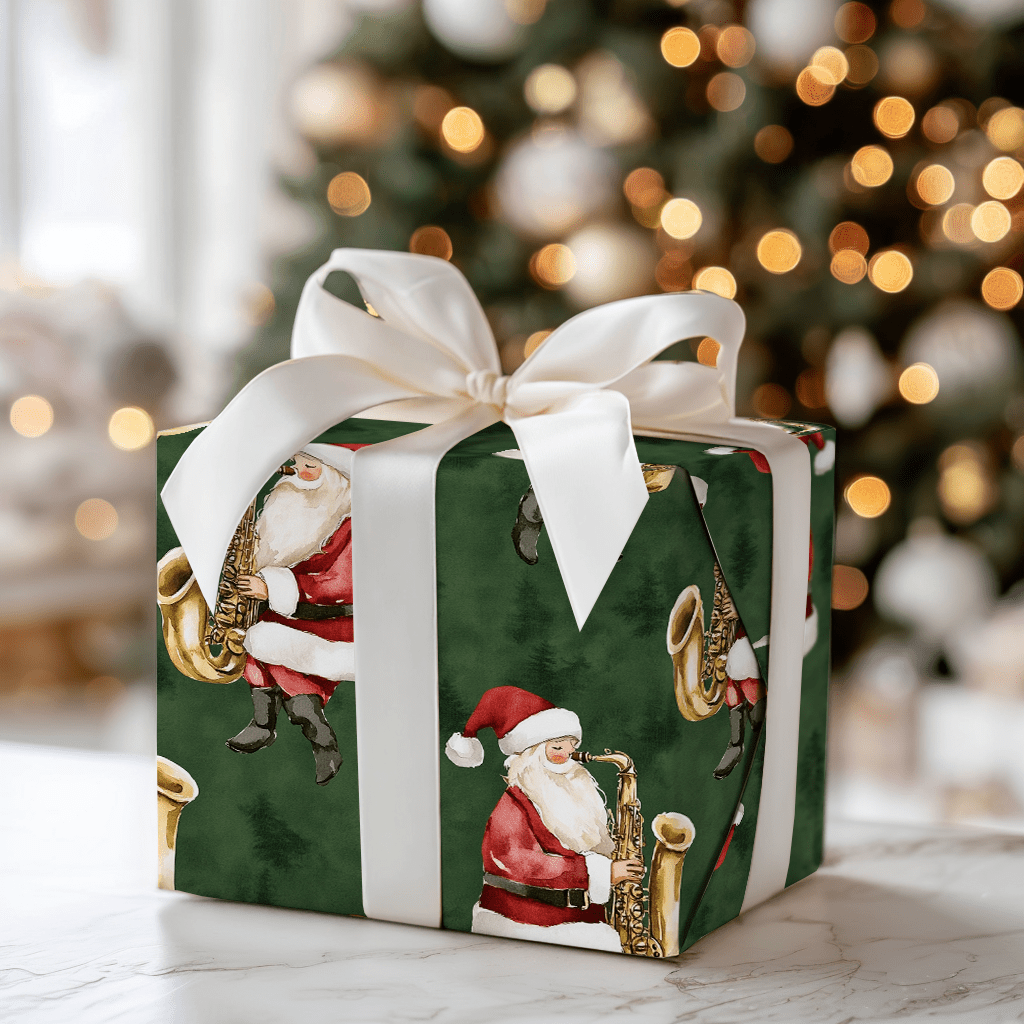 Santa's Holiday Horns - Wrapping Paper - Aspen & Arlo