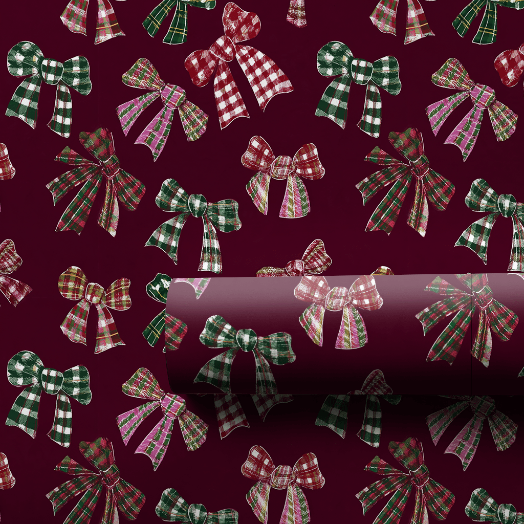 Plaid Bows - Wrapping Paper - Aspen & Arlo