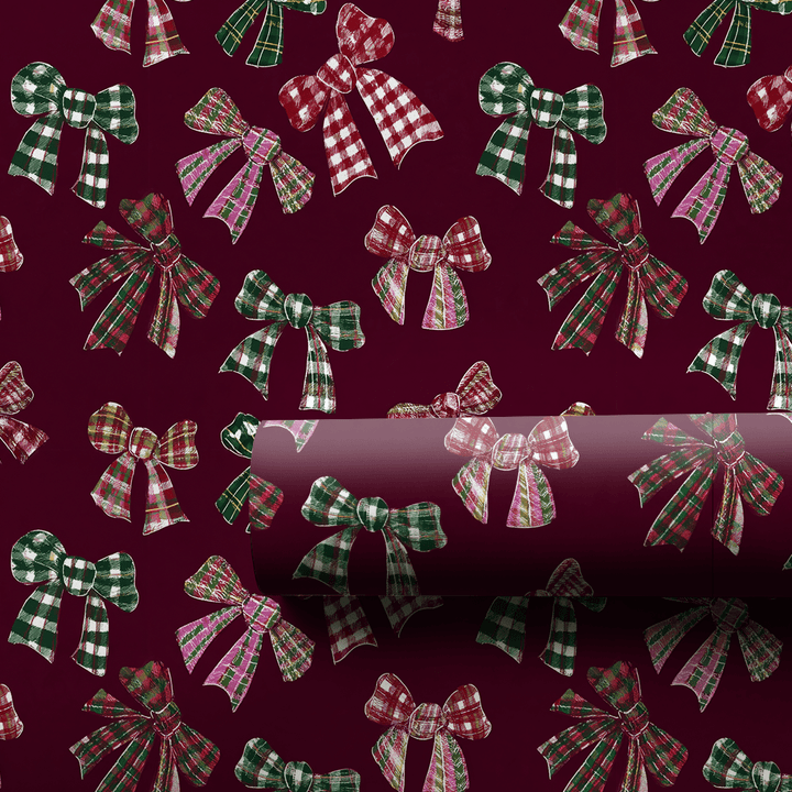 Plaid Bows - Wrapping Paper - Aspen & Arlo