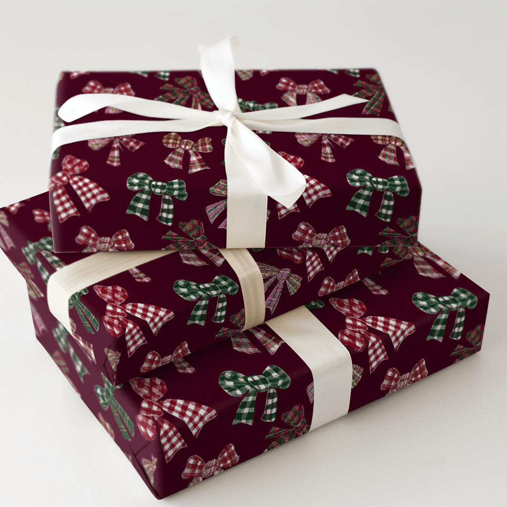 Plaid Bows - Wrapping Paper - Aspen & Arlo