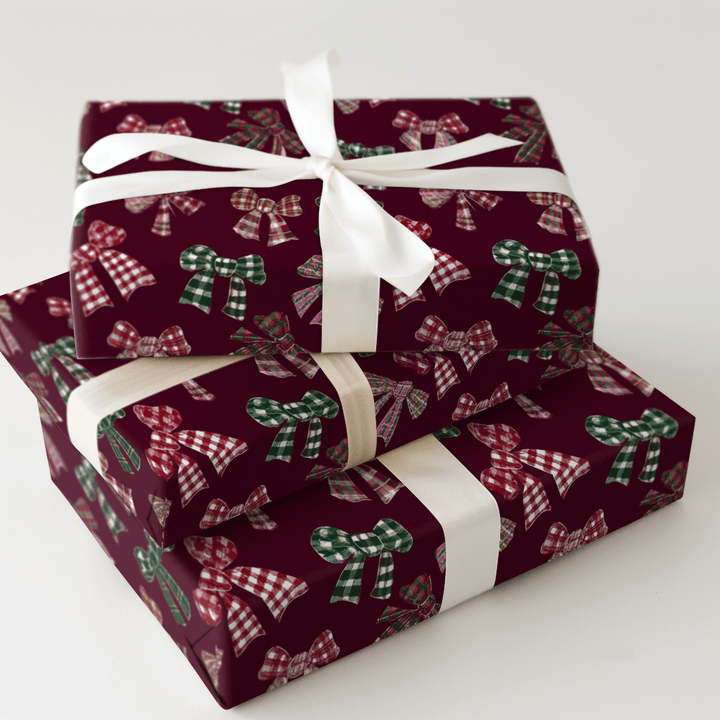 Plaid Bows - Wrapping Paper - Aspen & Arlo