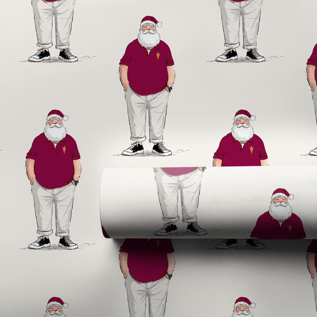 Polo Claus – Sun Devil Style - Wrapping Paper - Aspen & Arlo