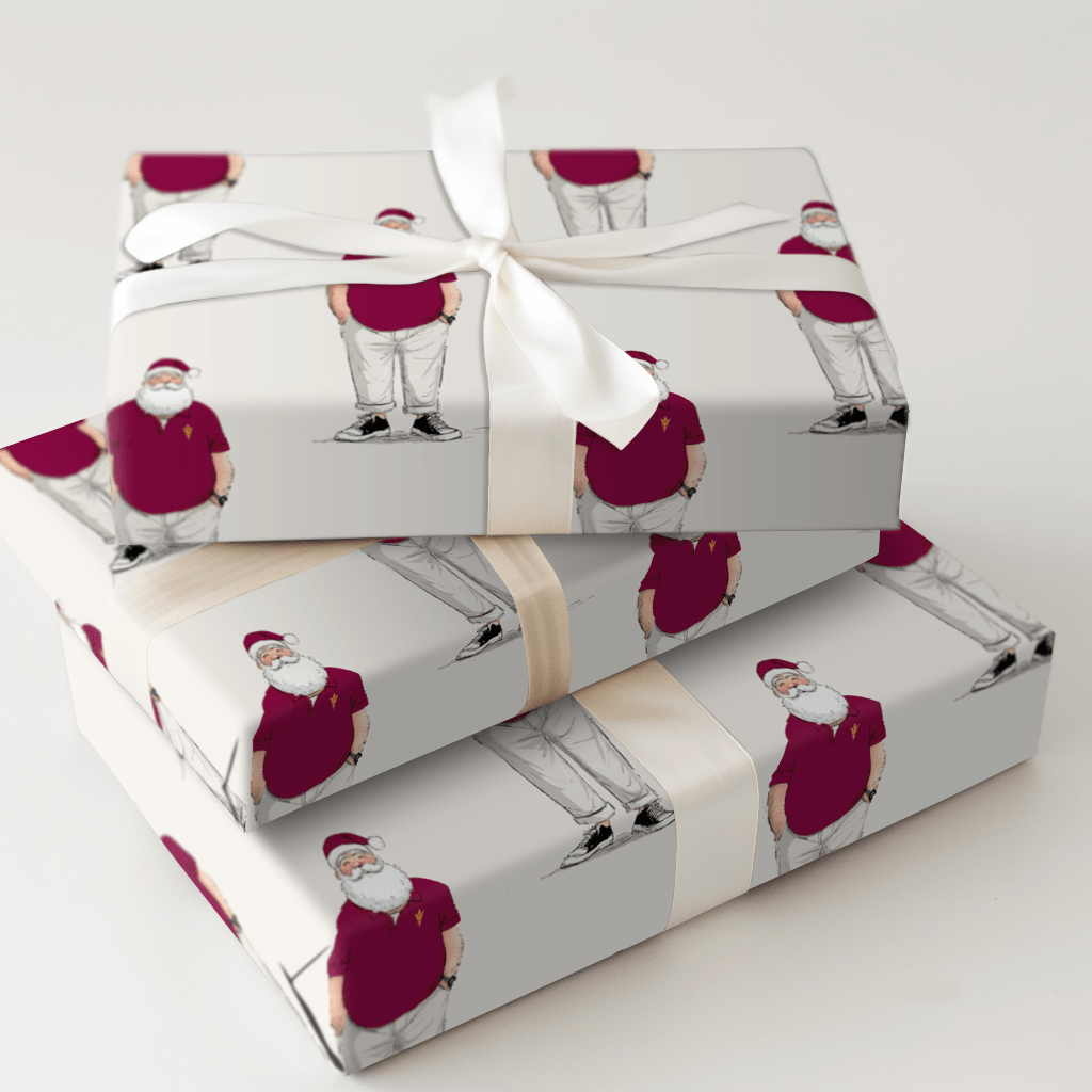Polo Claus – Sun Devil Style - Wrapping Paper - Aspen & Arlo