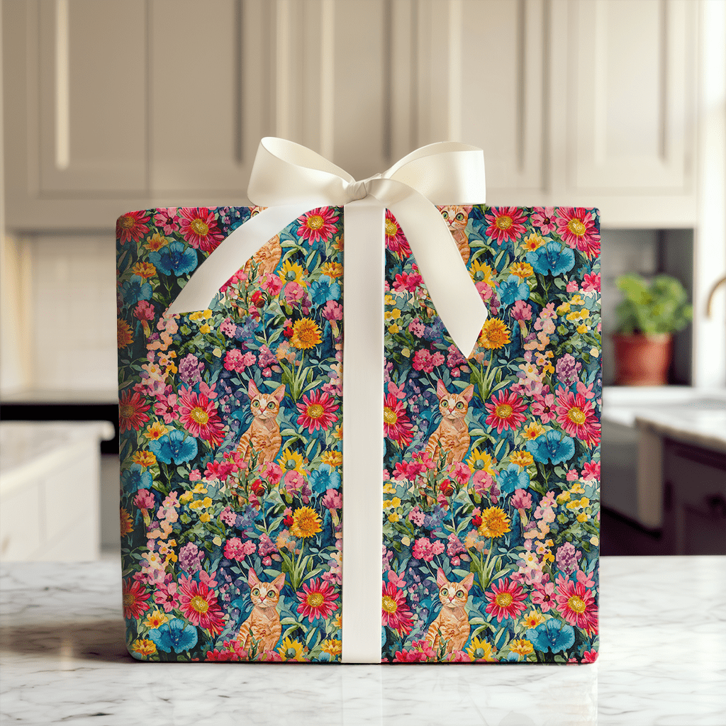 Garden Day with the Devon Rex - Wrapping Paper - Aspen & Arlo