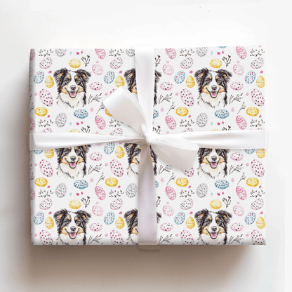 Easter Eggs with the Australian Shepherd - Wrapping Paper - Aspen & Arlo