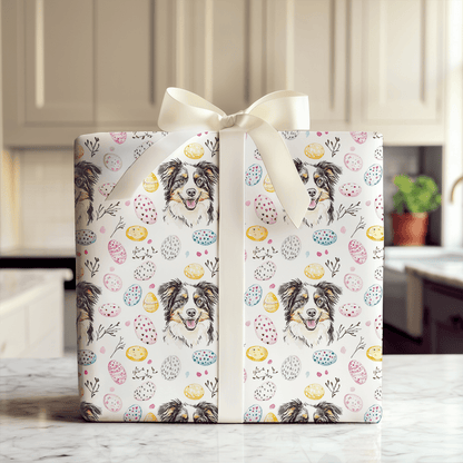 Easter Eggs with the Australian Shepherd - Wrapping Paper - Aspen & Arlo