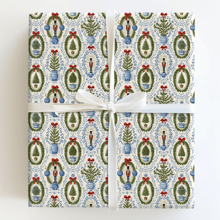 Festive Porcelain & Pine - Wrapping Paper - Aspen & Arlo