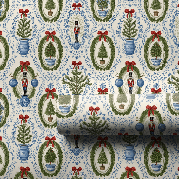 Festive Porcelain & Pine - Wrapping Paper - Aspen & Arlo