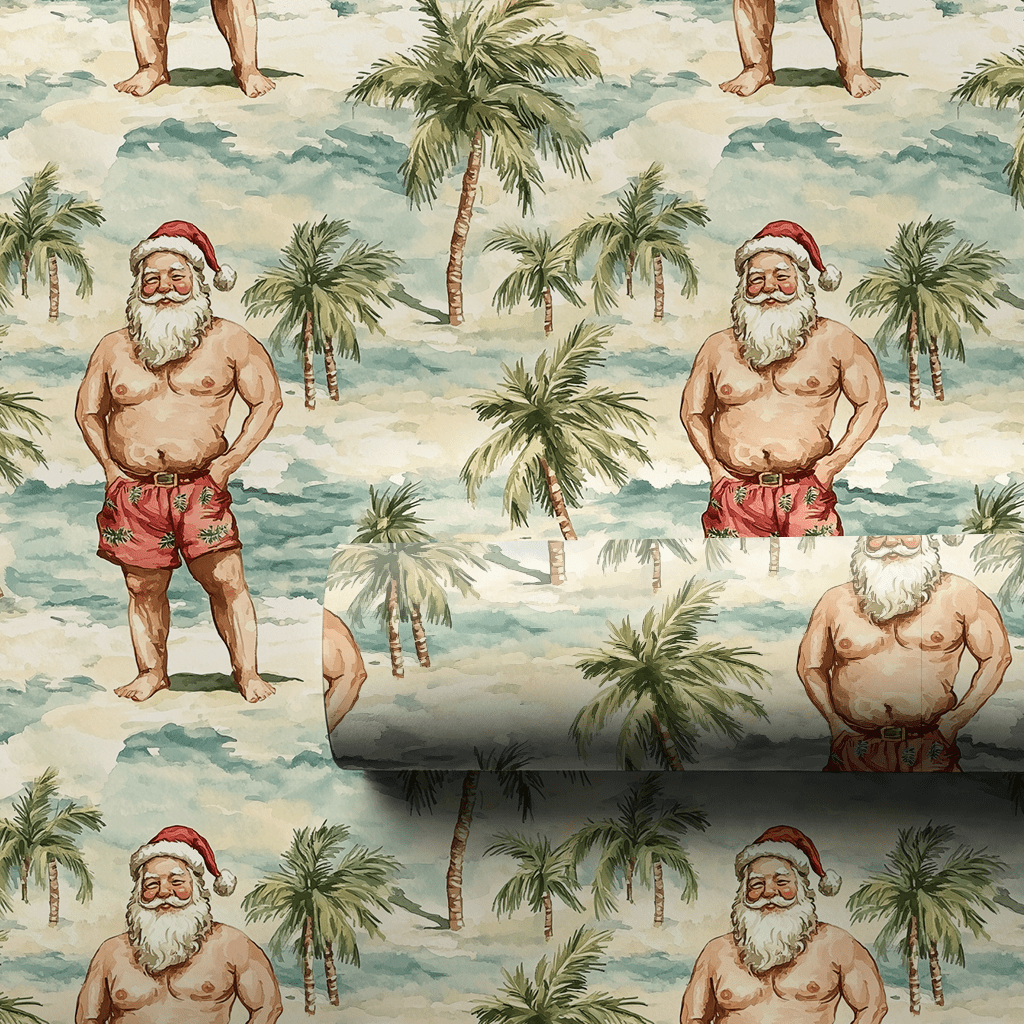 Sunny Santa - Wrapping Paper - Aspen & Arlo
