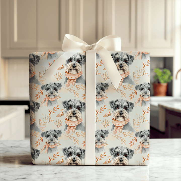 Bundle Up with the Schnauzer - Wrapping Paper - Aspen & Arlo