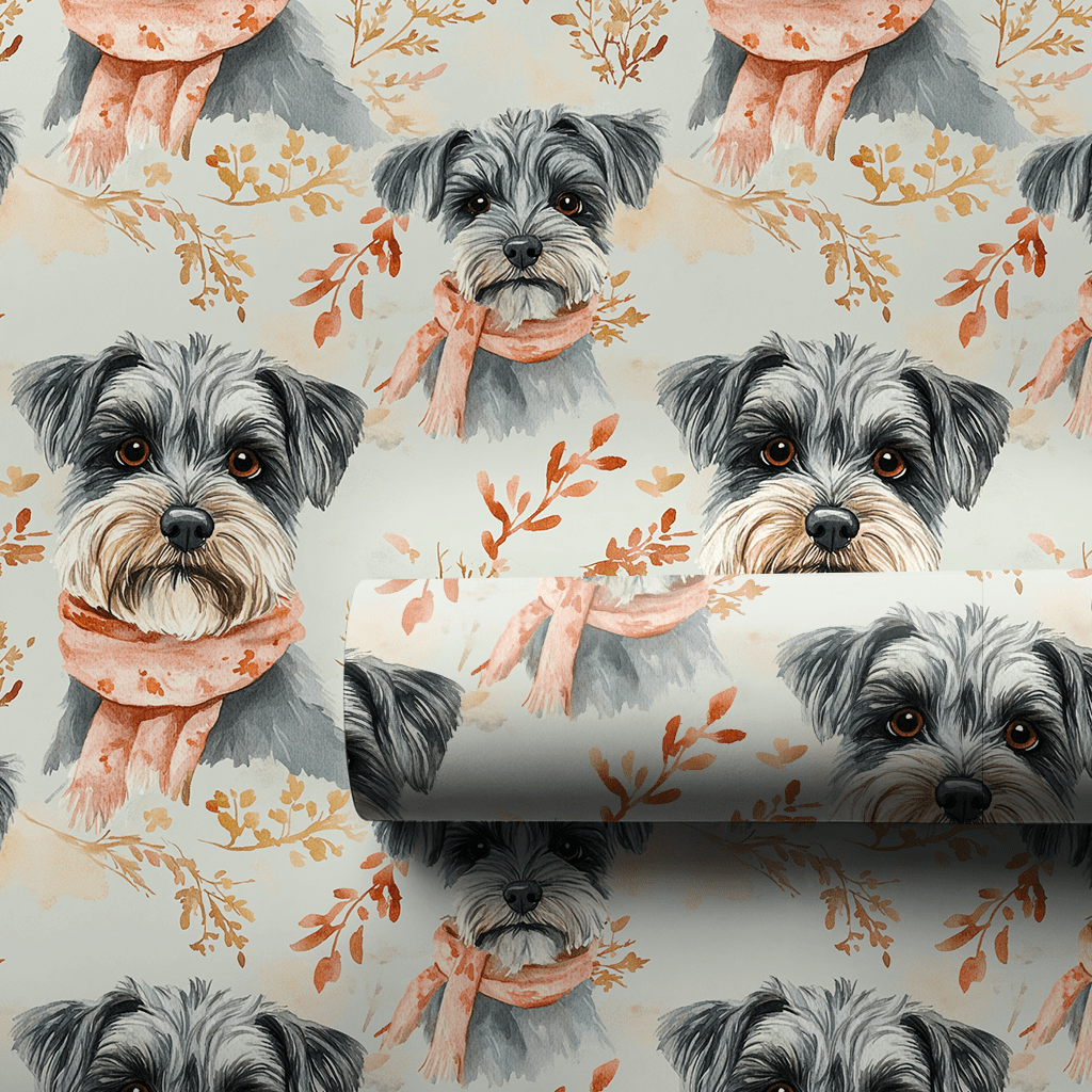 Bundle Up with the Schnauzer - Wrapping Paper - Aspen & Arlo