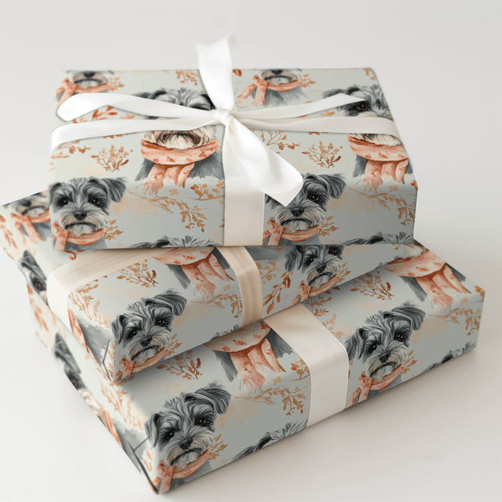 Bundle Up with the Schnauzer - Wrapping Paper - Aspen & Arlo