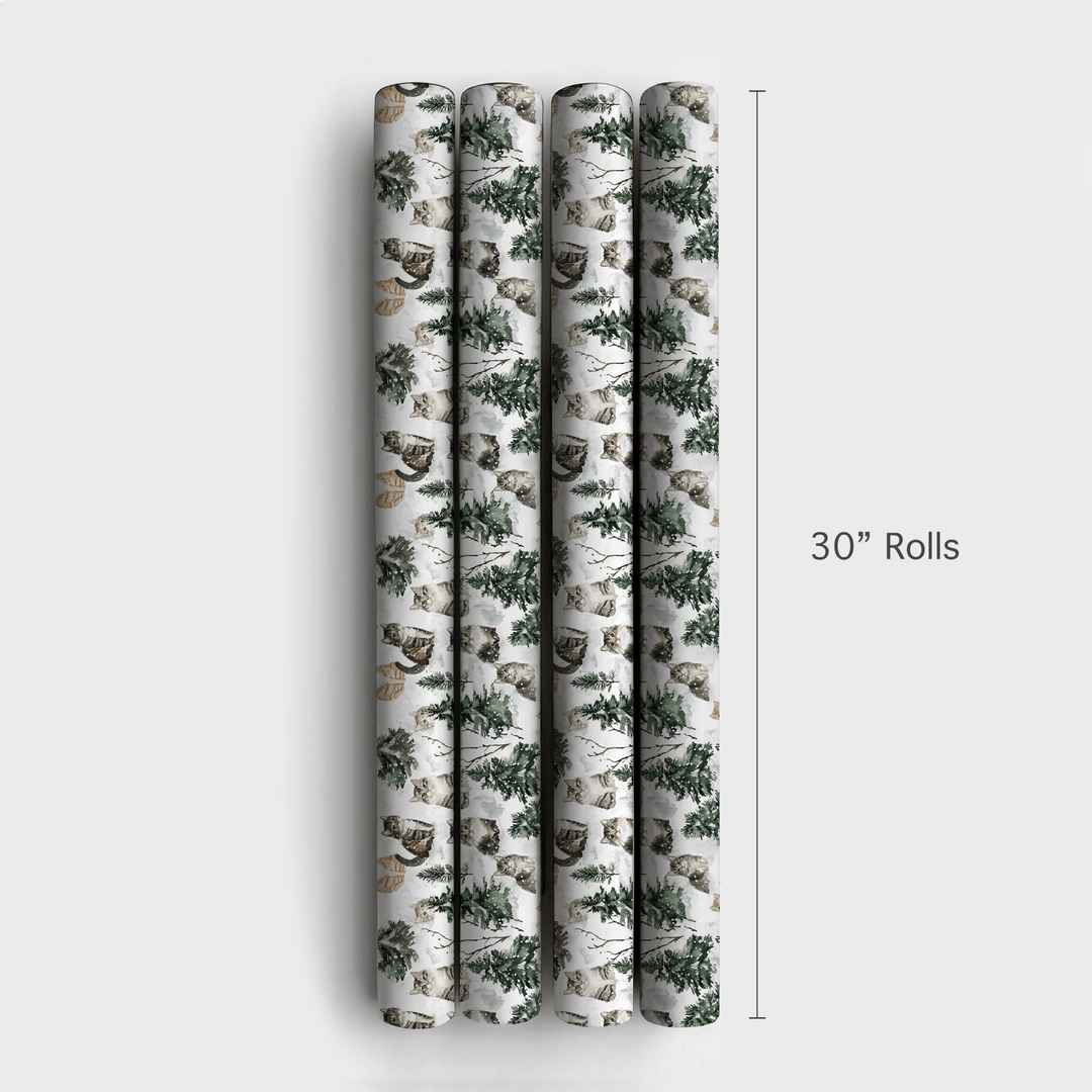 Snow Cat - Wrapping Paper - Aspen & Arlo